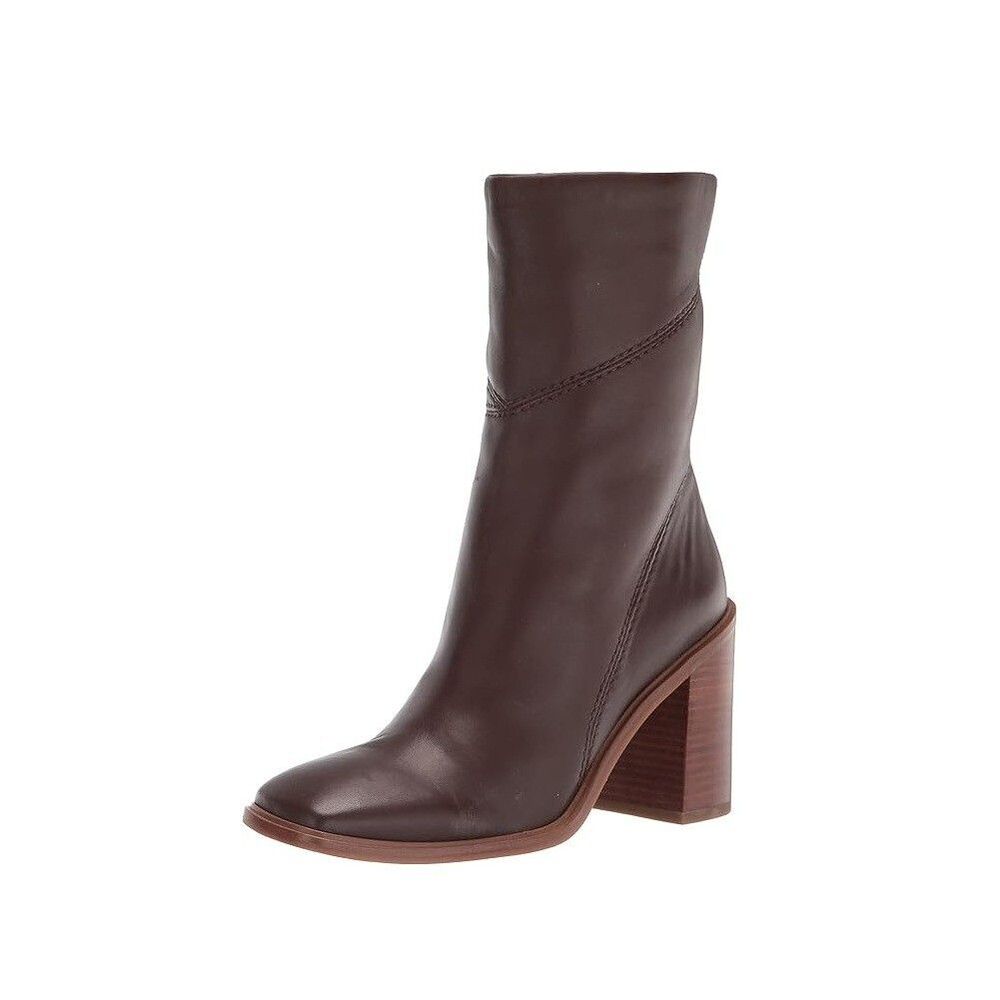 Franco Sarto Womens 11 M Dark Brown Leather Stevie Mid Shaft Boots NIB QV7
